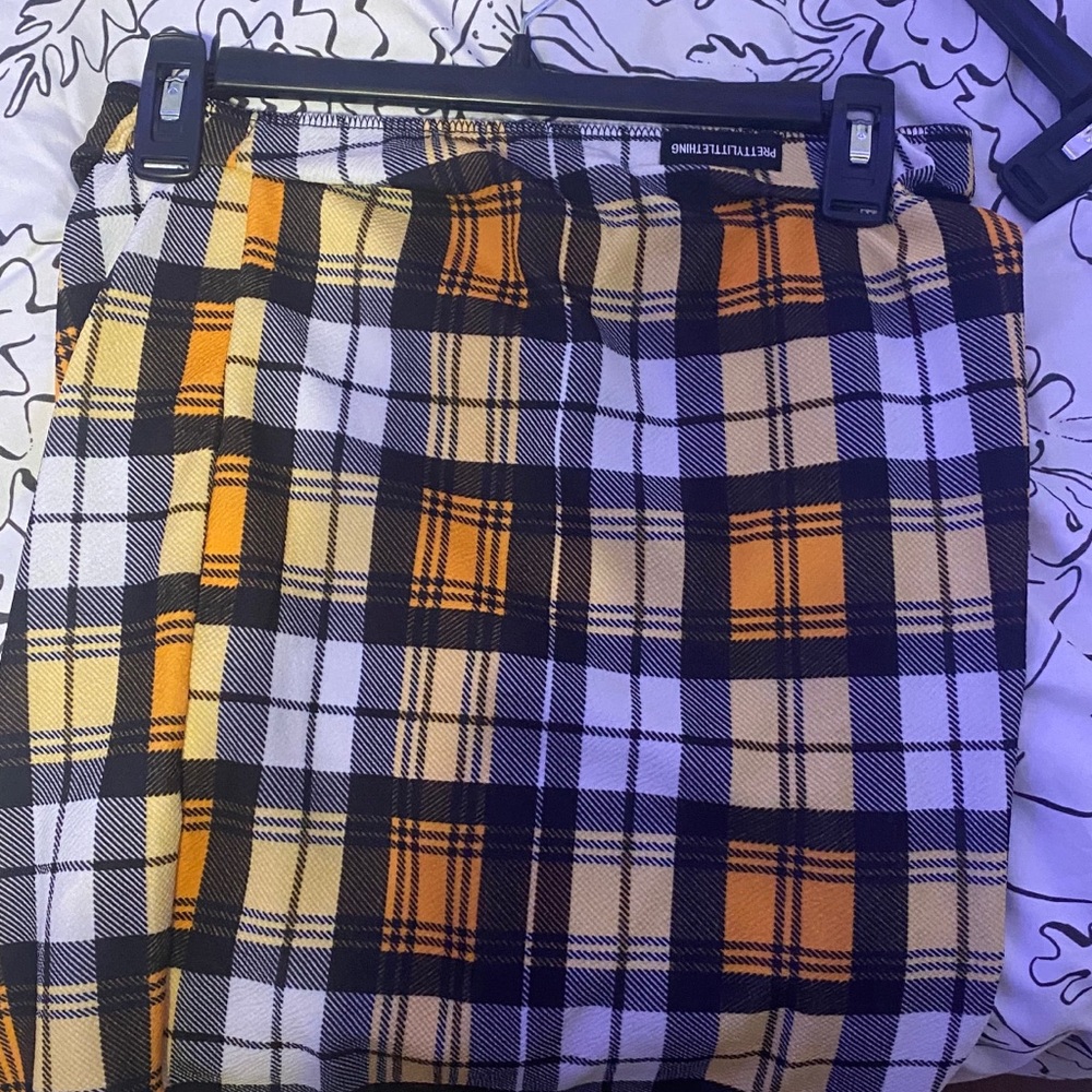 Pretty Little Thing Yellow Plaid Skirt